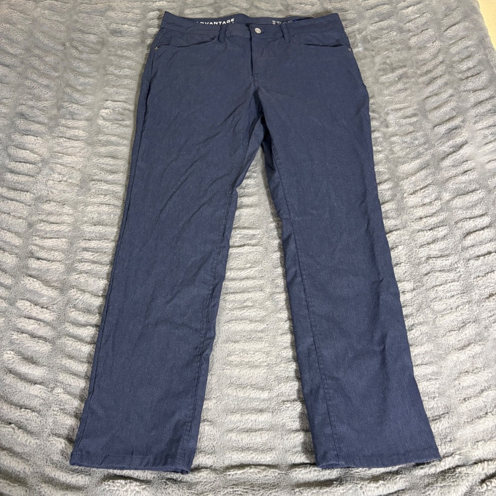 IZOD Advantage Performance Mens Navy Blue Straight Fit Golf Chino Pants 34x30